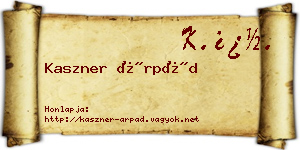 Kaszner Árpád névjegykártya