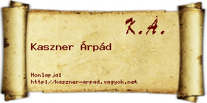 Kaszner Árpád névjegykártya