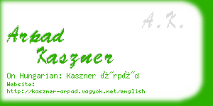 arpad kaszner business card